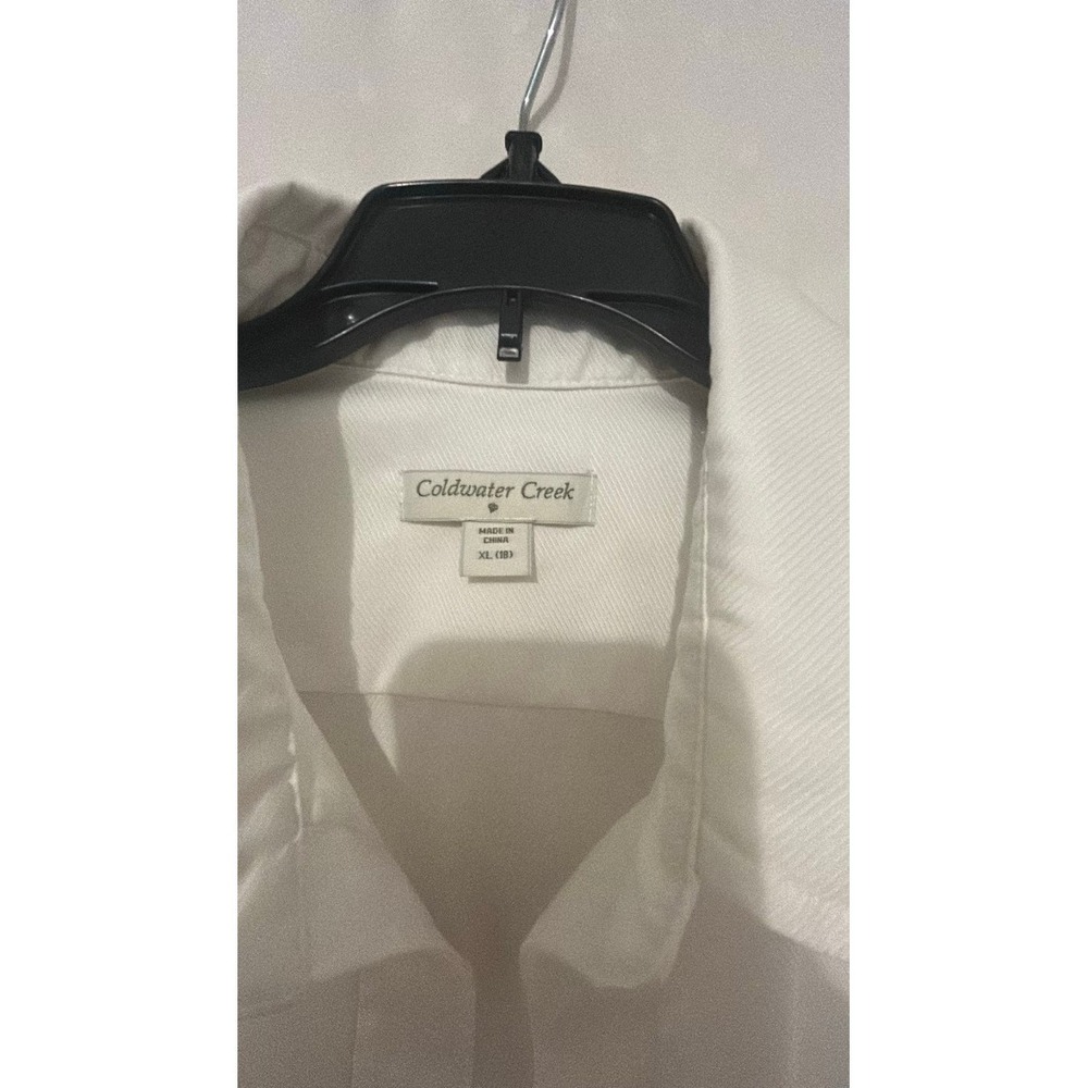 Coldwater Creek White Button Down Shirt - Picture 2 of 5